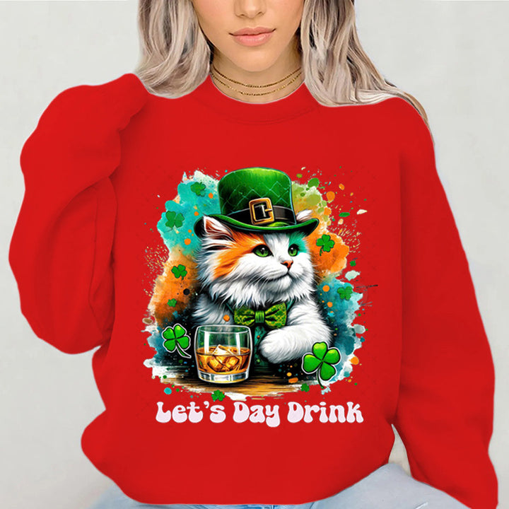 Kvinders sweatshirt med sjov katte-design og inspirerende tekst Stilla