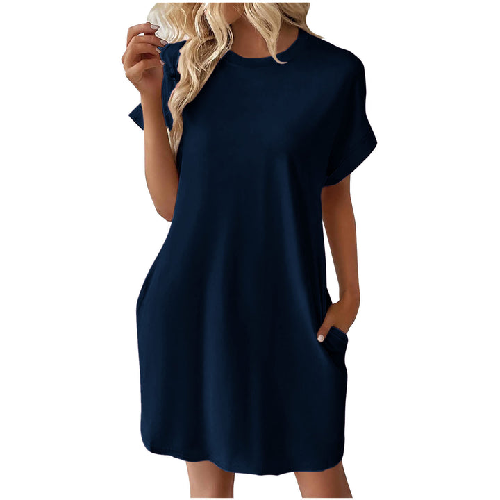 Dame afslappet lomme T-shirt kjole Stilla
