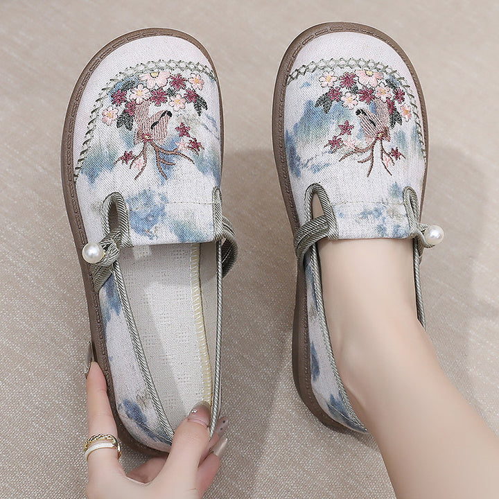 Femme broderet afslappet slippers Stilla