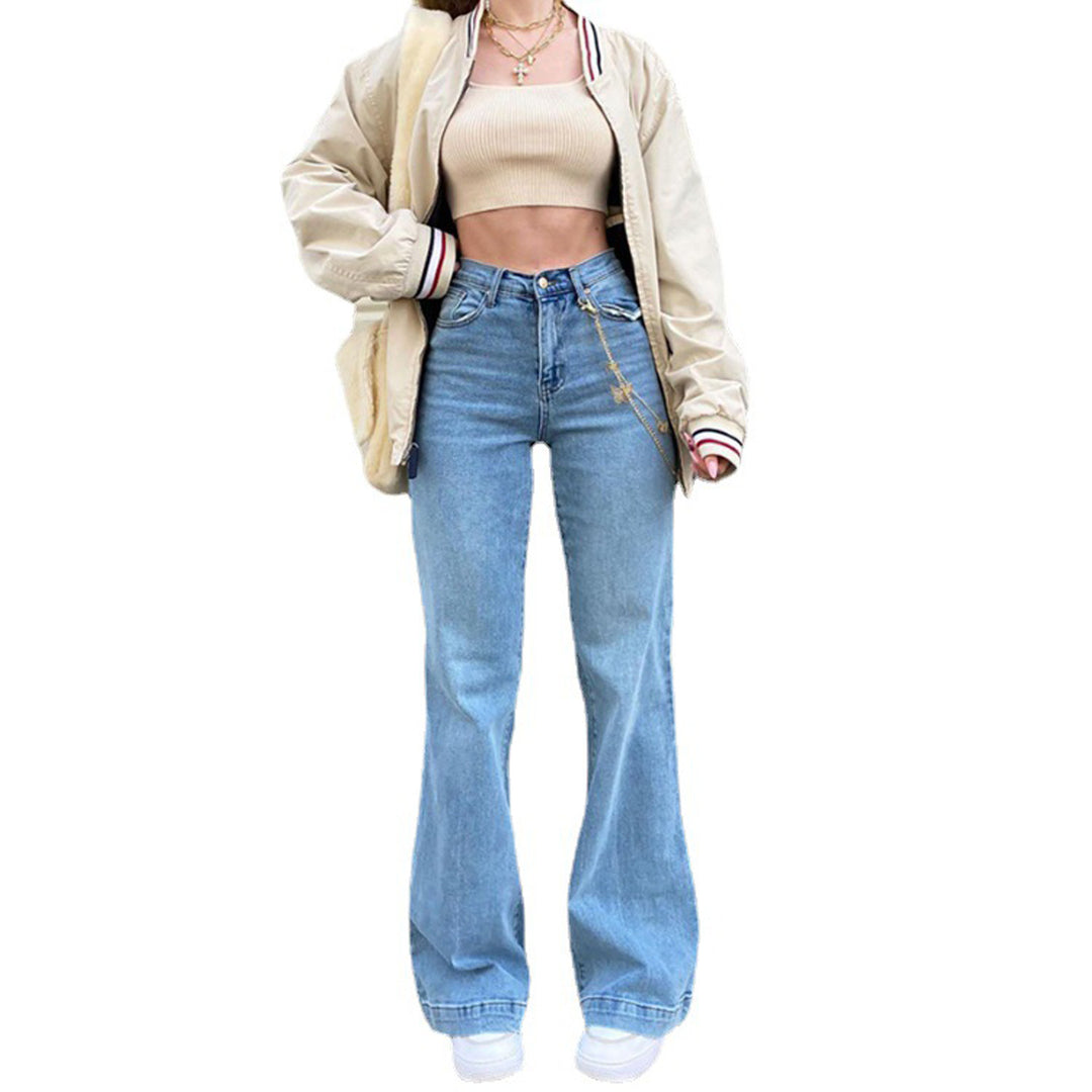 Dame Bootcut Jeans med høj talje og trendy vask Stilla