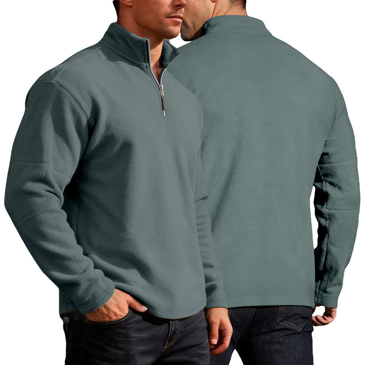 Herre nan lettere mikrofleece-performancepullover med kort lynlås raglanærmer og formsydde sømme Skovae