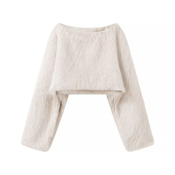 Femme Cropped Kunsfn fur Pullover Stilla