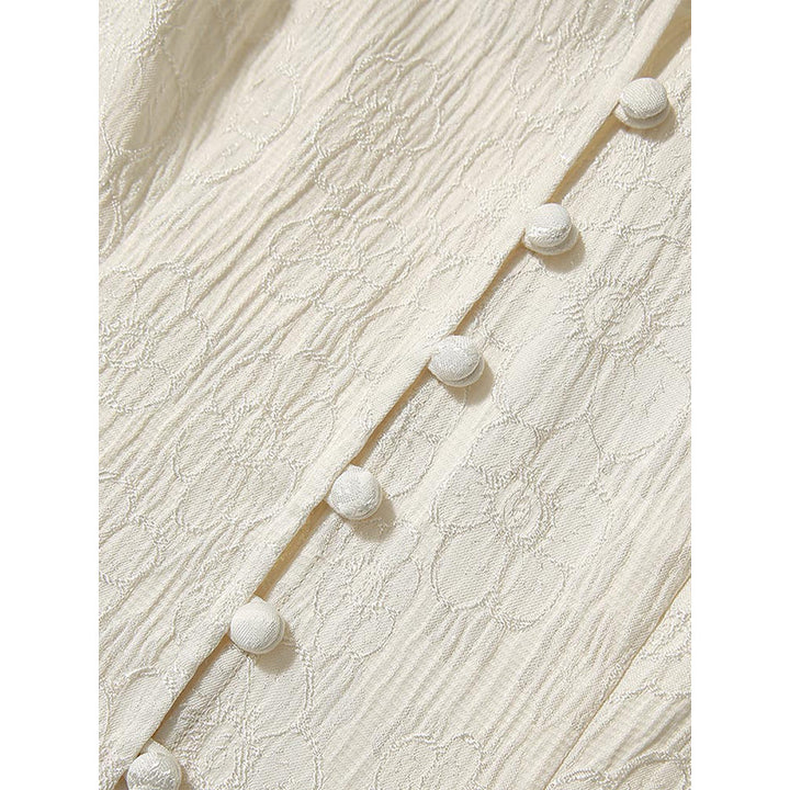 Damer elegant bluse med drapering og fine spidsede accenter Stilla