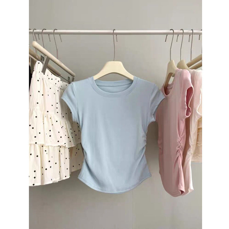Femme Kortærmet Rynket T-Shirt Stilla