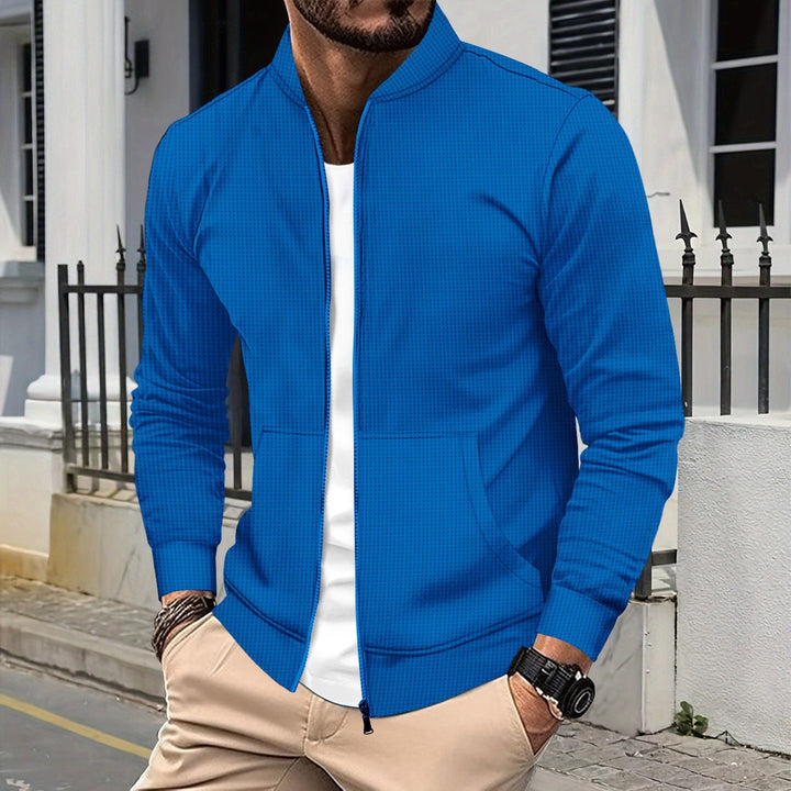 Stilla | Zip Jakke Sporty Pasform Struktureret Stof Ribkanter Forlommer