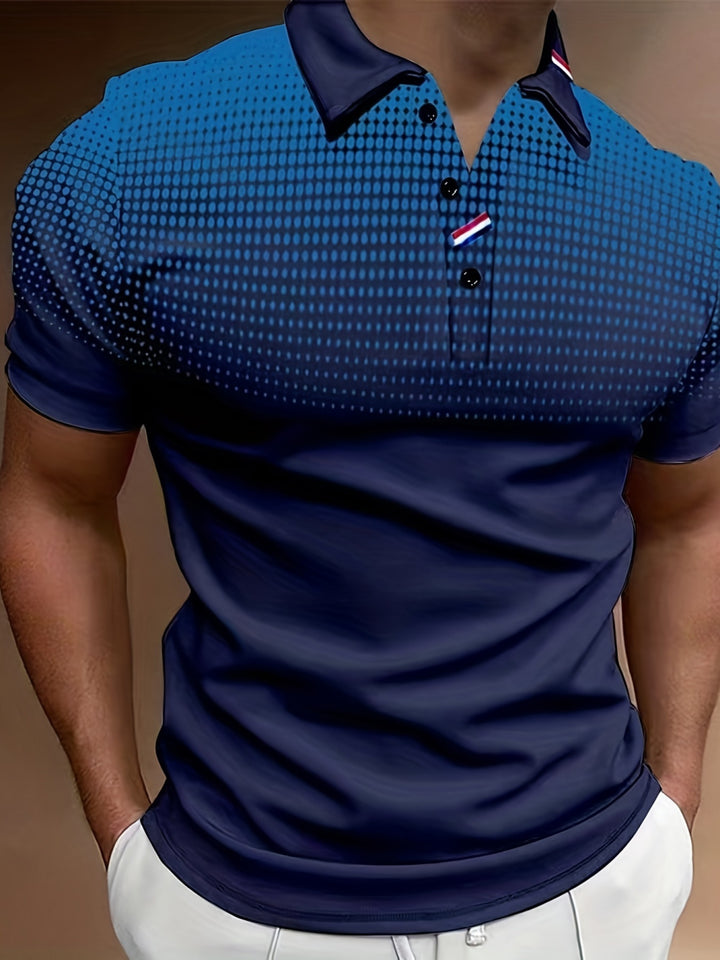 Herrer polo skjorte med moderne grafikdesign og åndbart materiale Stilla