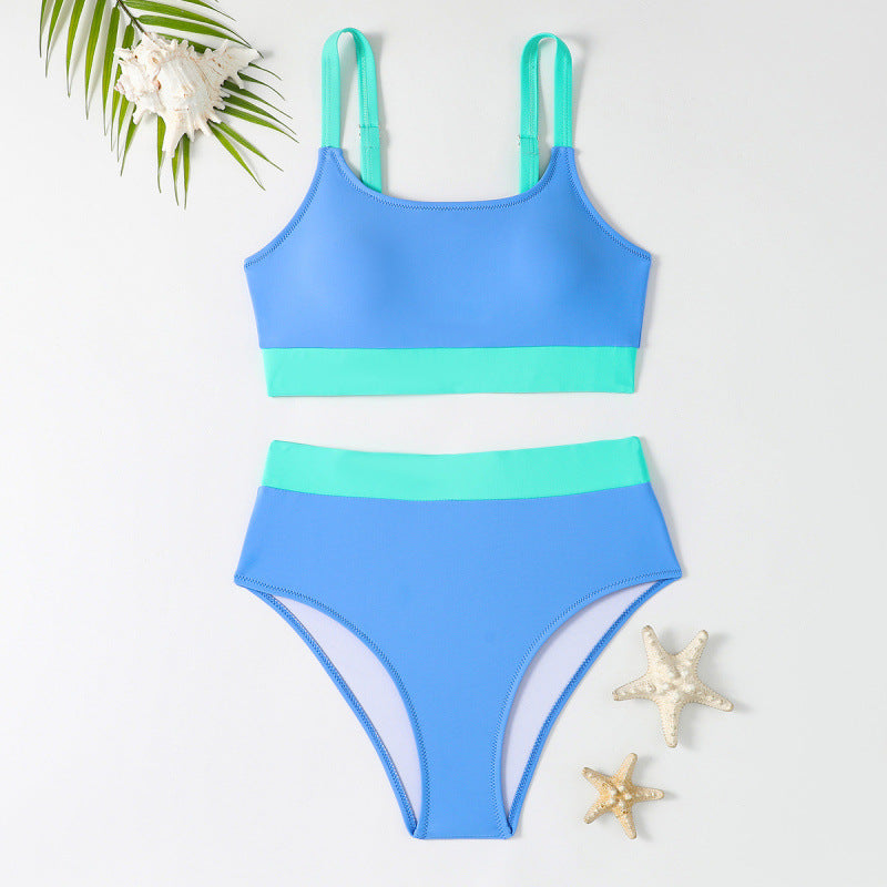 Dame Bikini-sæt med høj talje og sporty snit Skovae