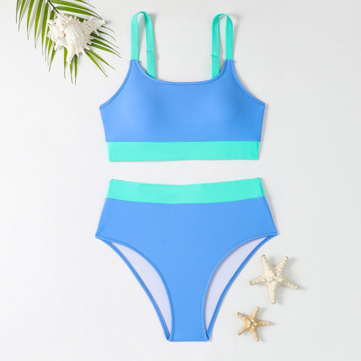 Dame Bikini-sæt med høj talje og sporty snit Skovae
