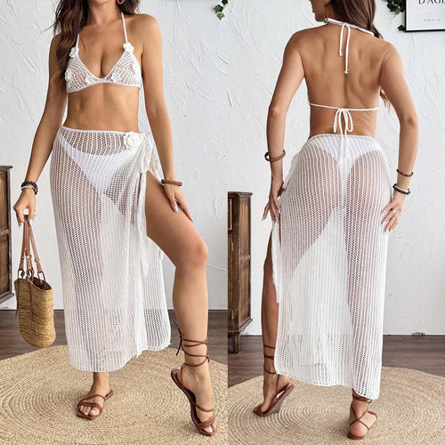 Dame Hæklet Bikini Sæt med matchende Cover-Up Stilla