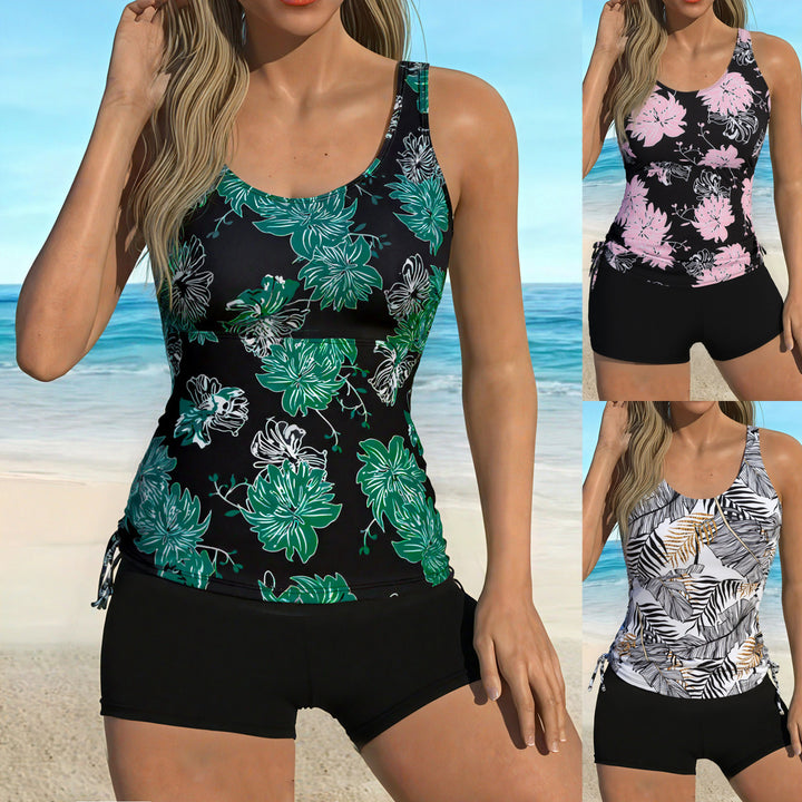 Dame Tankini-sæt med moderigtige blomsterdesign og komfortable shorts Skovae