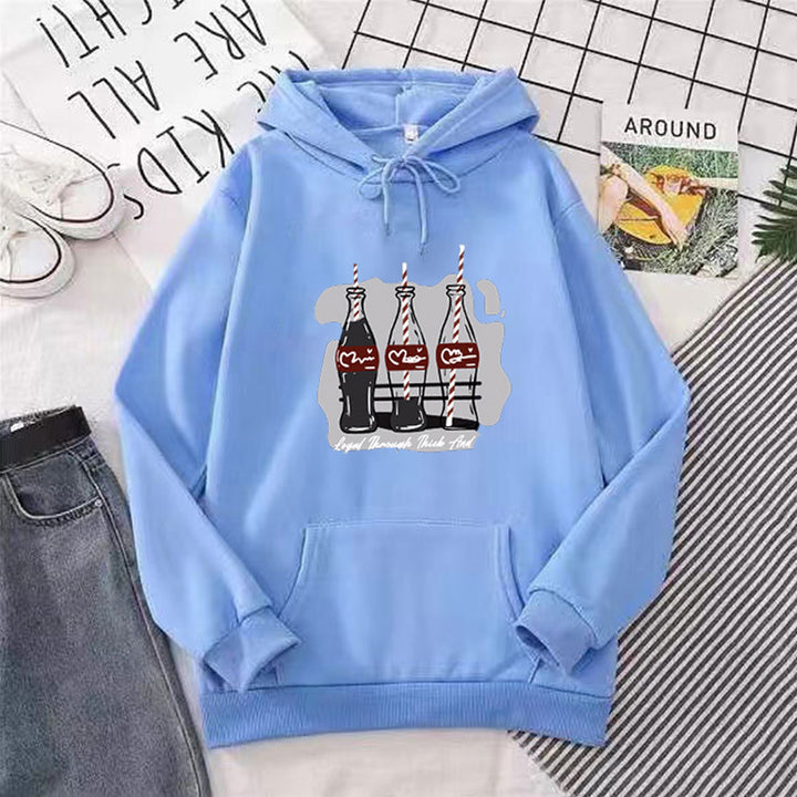Dame hoodie med legende Coca-Cola flaske motiv Skovae