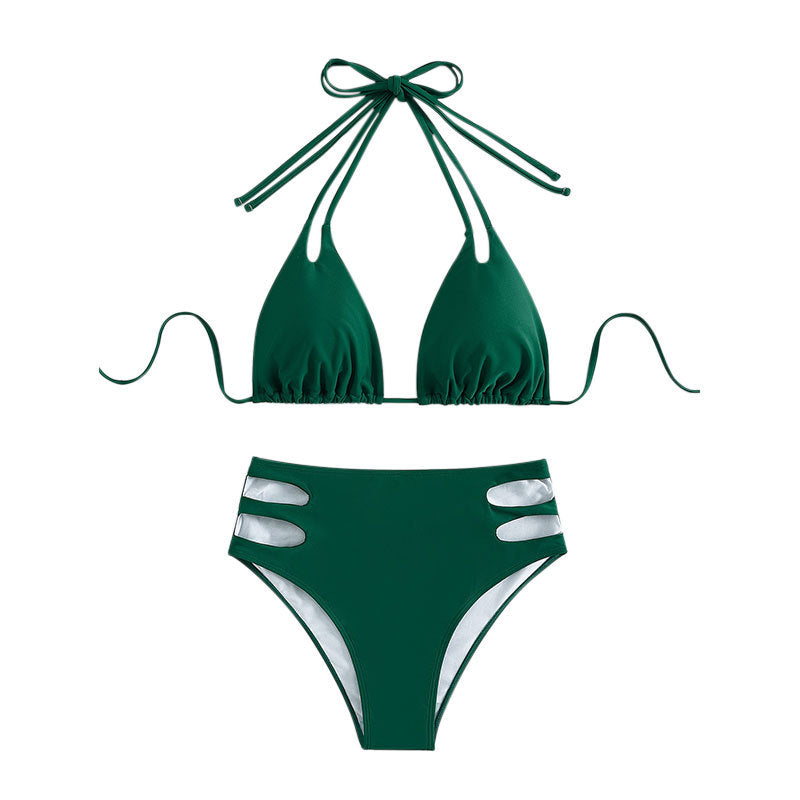 Dame Højskåret Triangel-Bikini med innovativt Cut-Out-Design Skovae