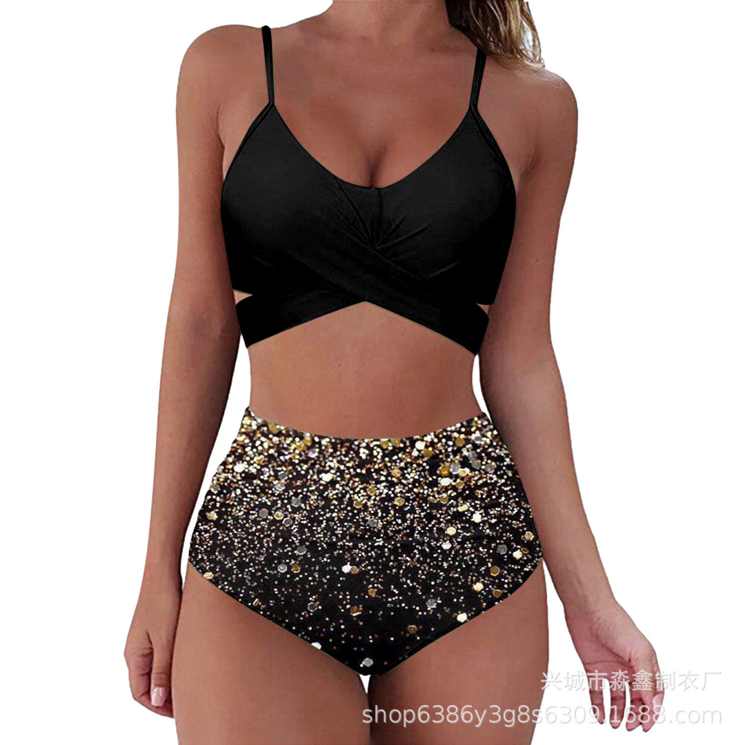 Dame Crop-Top bikini sæt med flettet design Skovae