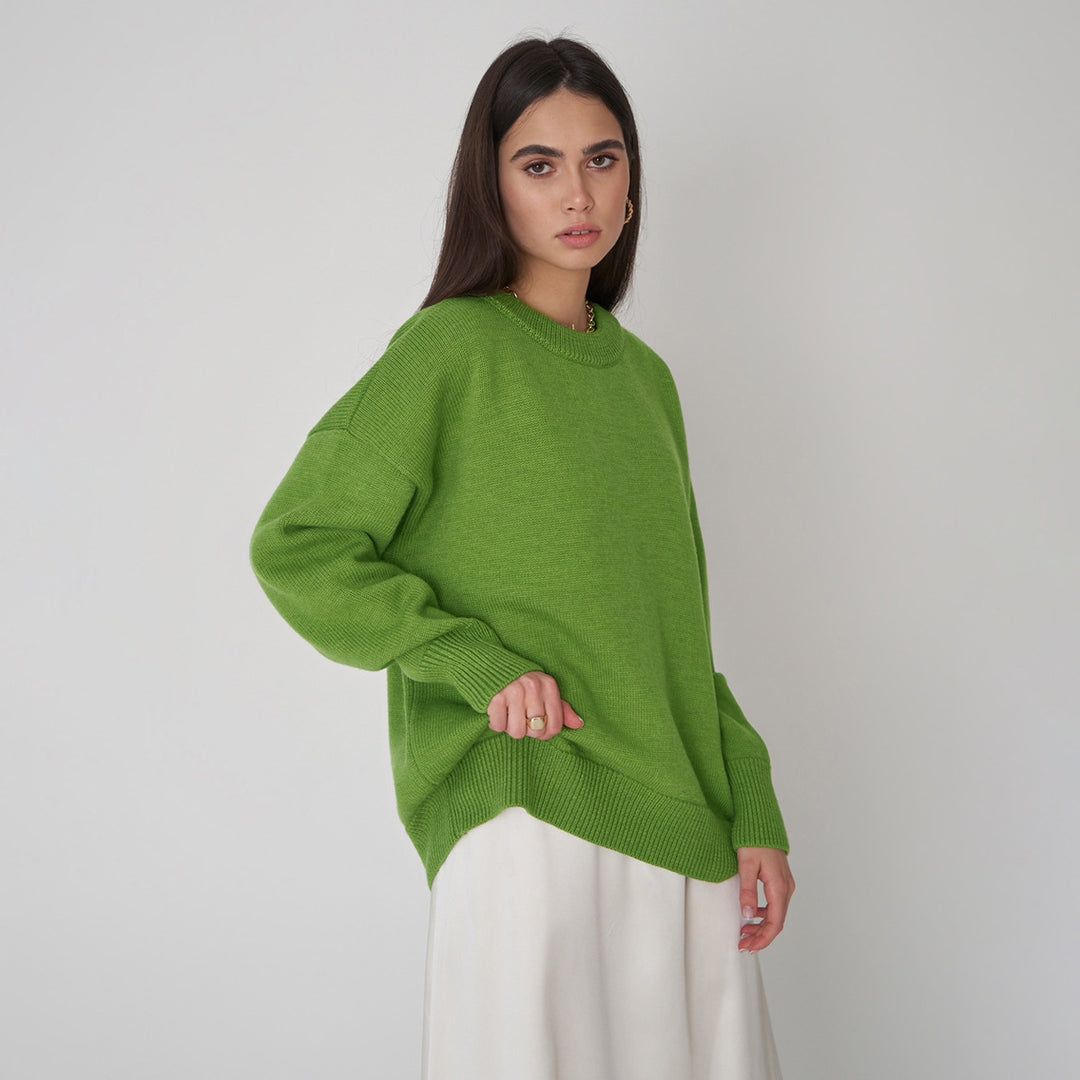 Kvinders oversized sweater med tekstureret strikmønster Stilla