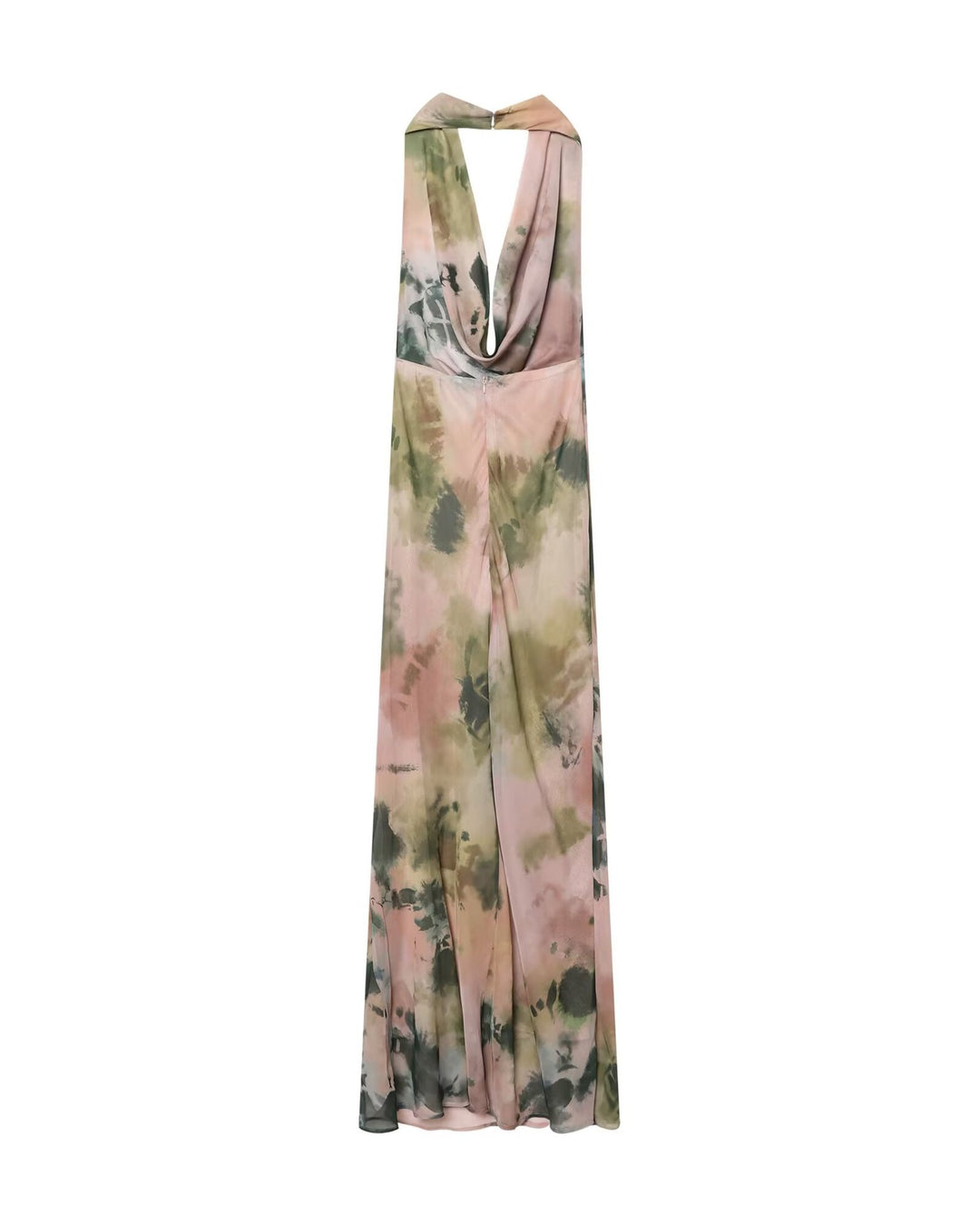 Femme Elegantes Maxi-kjole med dyb V-hals og flydende silhuet Stilla
