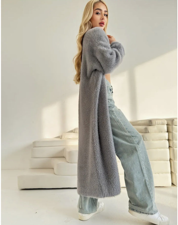 Femme Længere Komfortabel Åben Front-Cardigan Stilla
