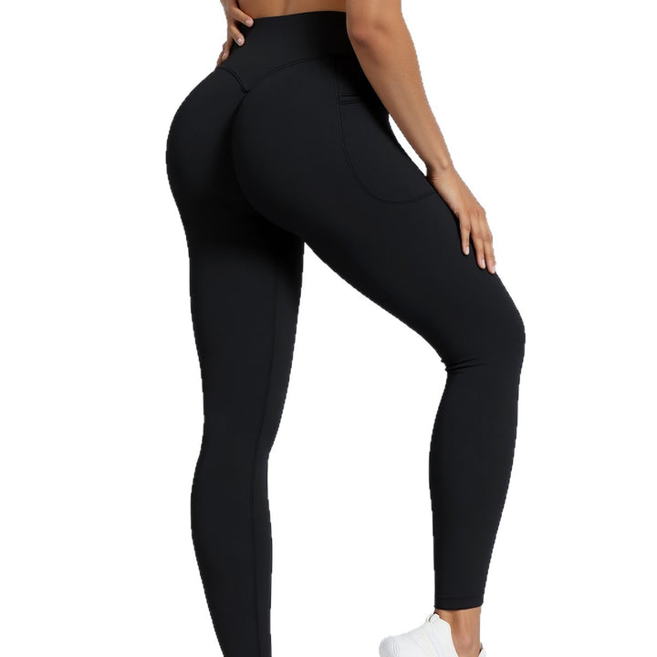 Dame Sporty leggings med elastisk ribbet materiale og udvidede sømmer Skovae