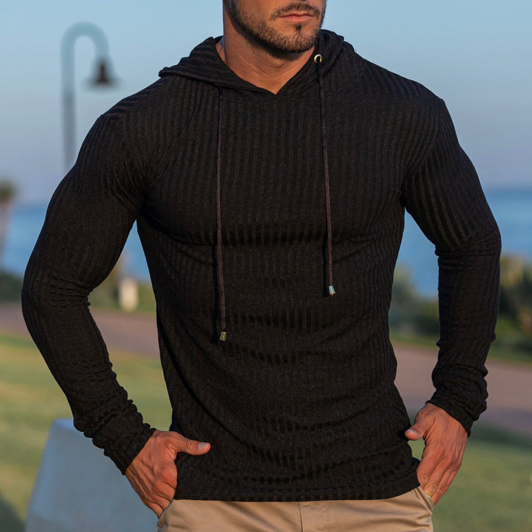 Herrer Hættepullover med struktureret ribdesign Stilla