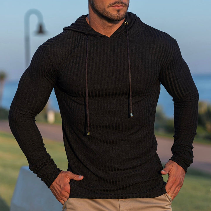 Herrer Hættepullover med struktureret ribdesign Stilla