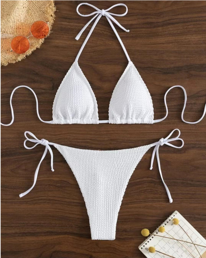 Dame Bikiniset med raffineret teksturdesign og justerbare stropper Stilla