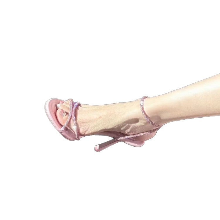Dame Elegante Rem Sandaler med Hæl med Rhinestone Accenter Stilla