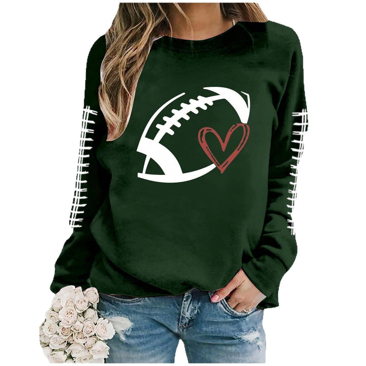 Kvinders sweatshirt med sporty fodboldmotiv og afslappet pasform Stilla
