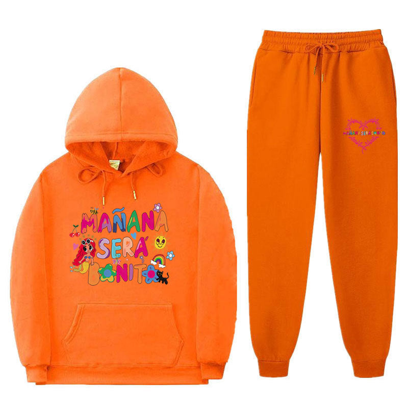 Kvinders sweatshirt og joggingbukser sæt med farverig print Skovae