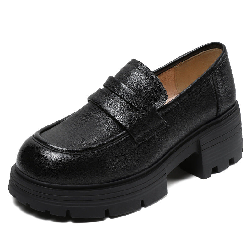 Dame Chunky Lug-sål Loafers med dekorativ rem Stilla