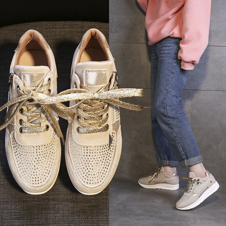 Dame mode Sneakers med glitrende accenter og komfortabel lynlås Stilla