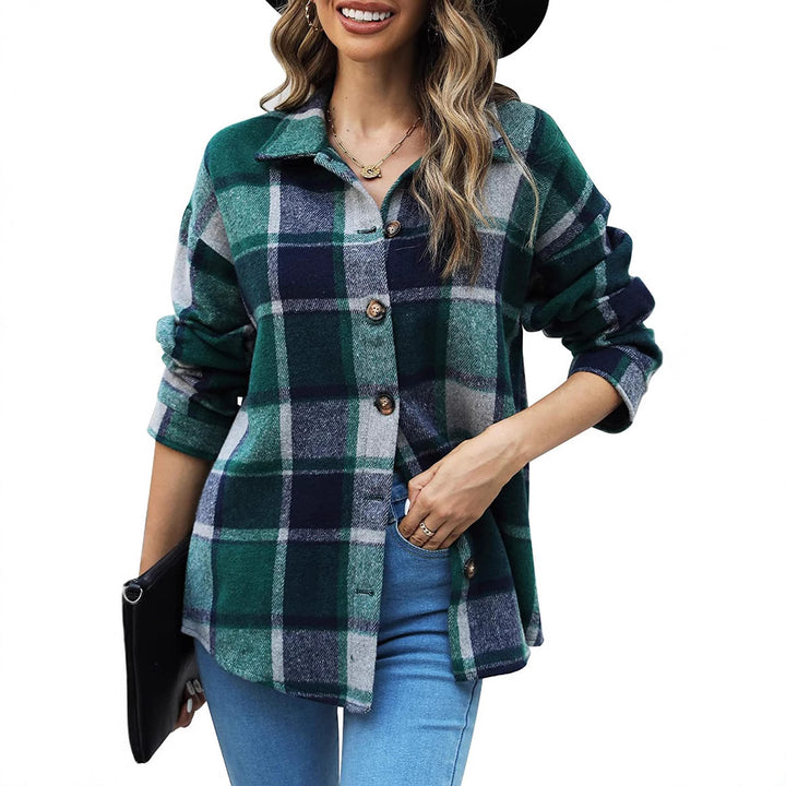 Dame Oversized Flannel Skjorte Stilla