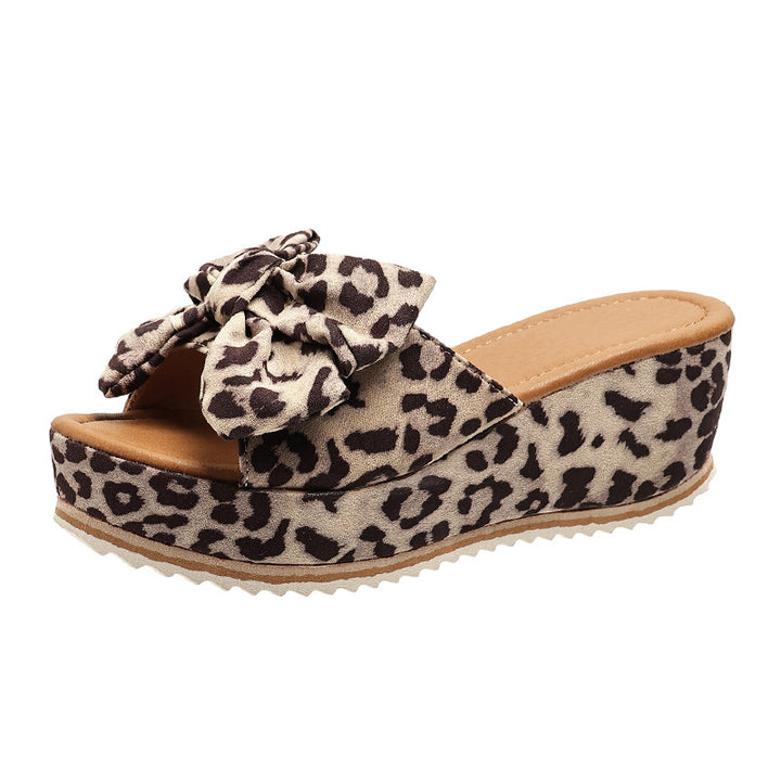 Dame Wedge-sandaler med dekorativt sløjfe-detail og kork-såler Stilla
