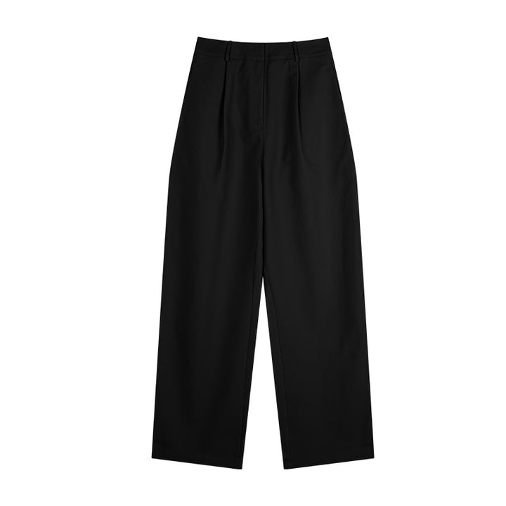 Dame elegant højtaljede culotte med praktiske folder og bredt ben Stilla