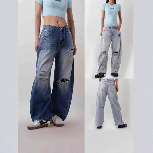 Dame løst snittet ødelagt jeans Skovae