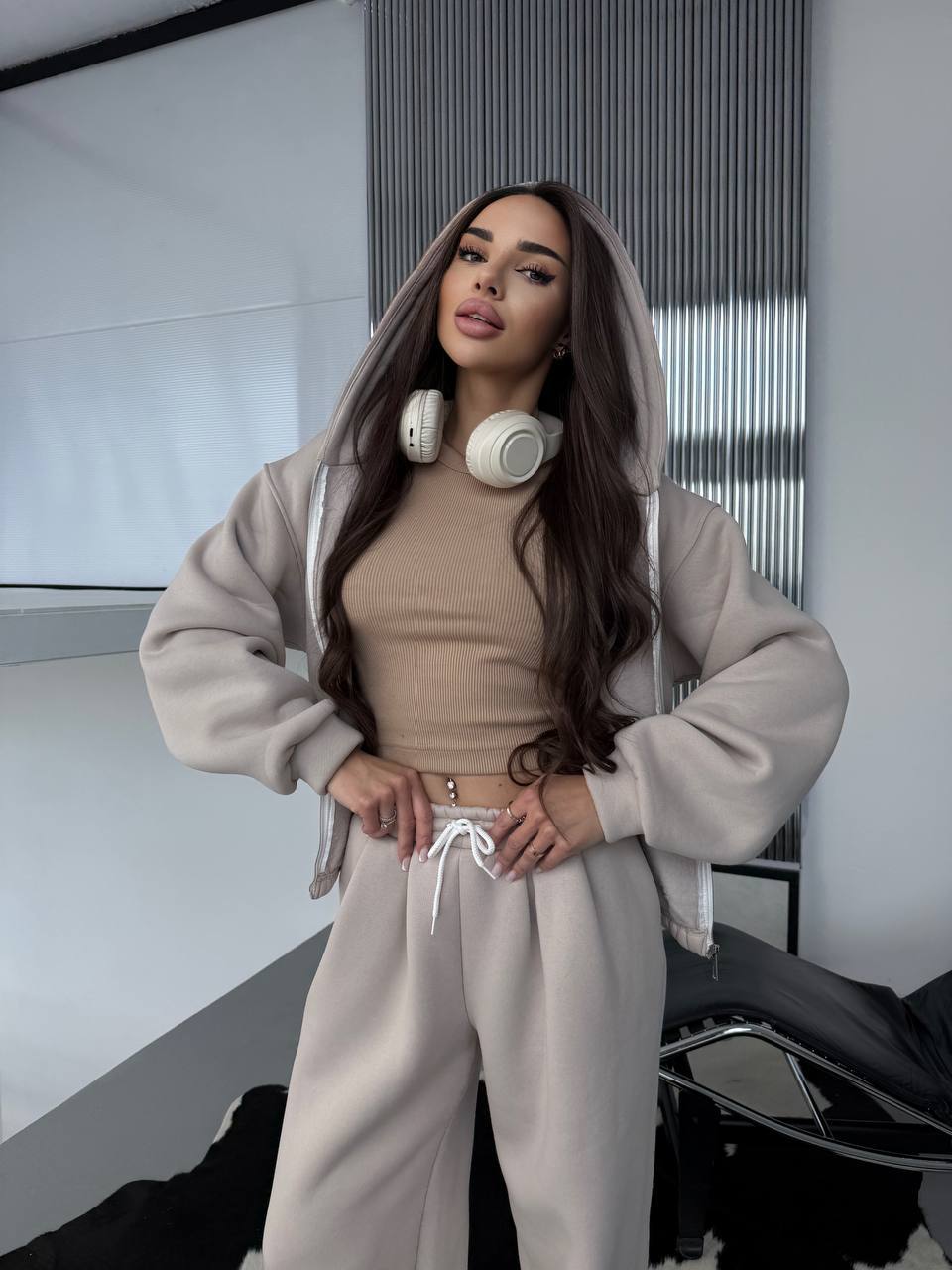 Kvinders afslappede hoodie og jogger sæt med elastisk talje og praktiske lommer Skovae