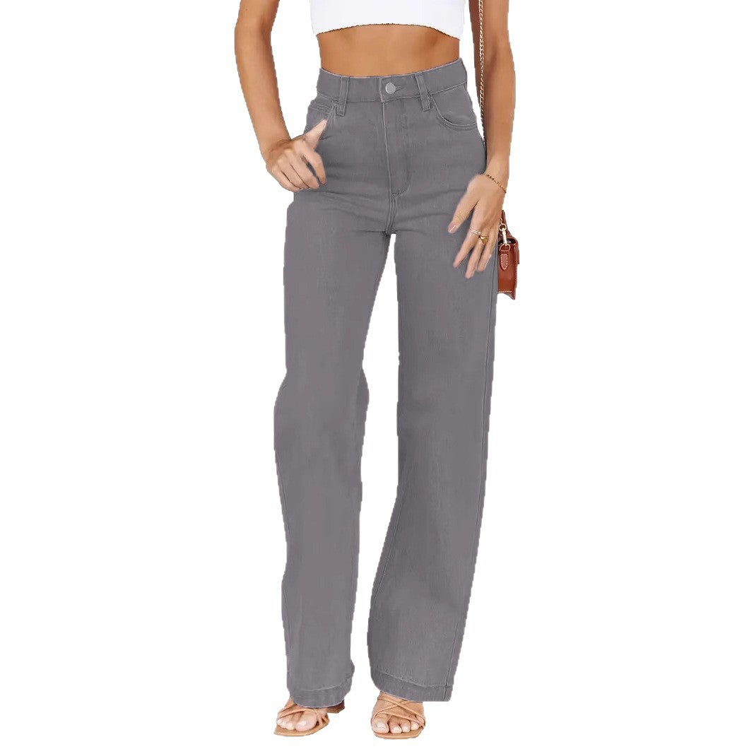 Dame brede High-Waist Jeans med elegant snit Stilla