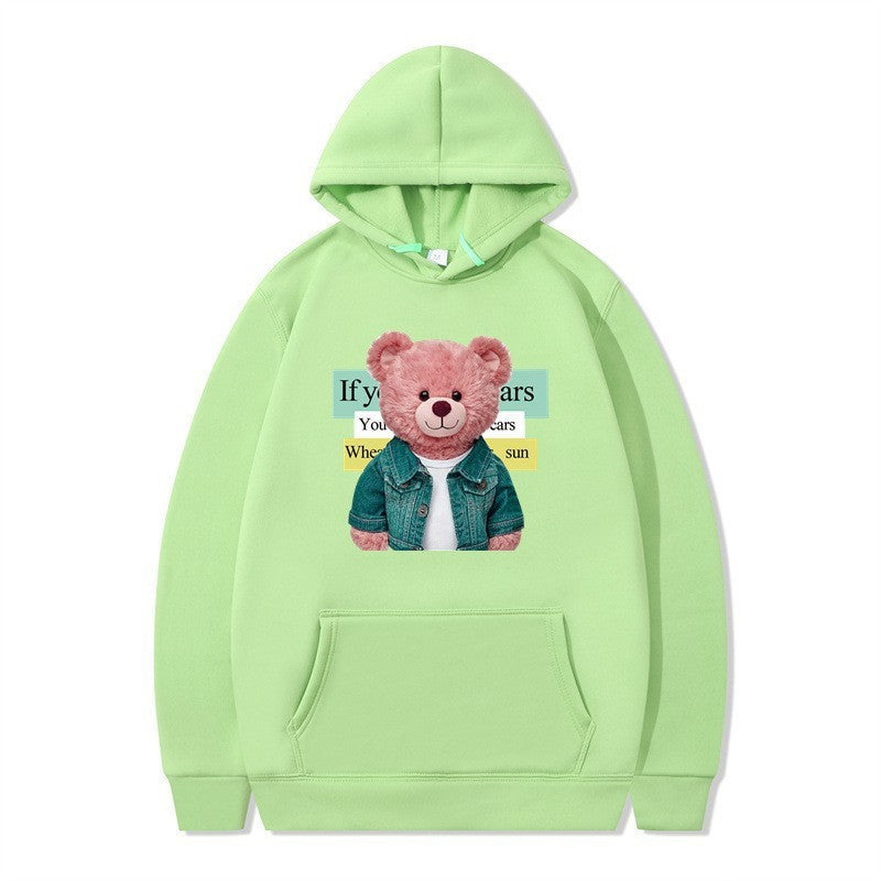 Women Hoodie med sødt bjørnemotiv Skovae
