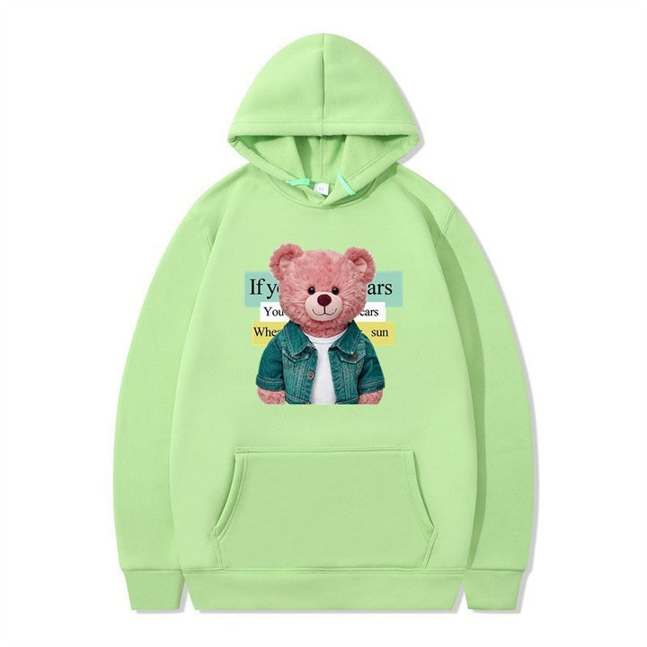 Women Hoodie med sødt bjørnemotiv Skovae