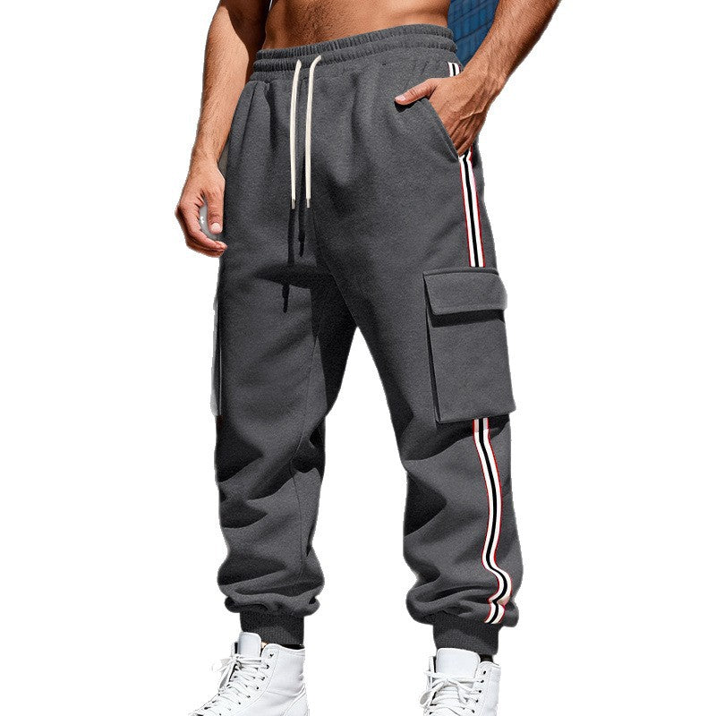 Herren nan Cargojoggingbukser med snøre, sidelomme og elastiske cuffs Skovae