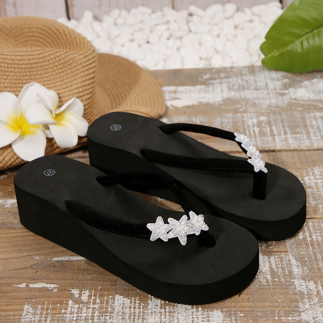 Dame platform-tåsplit-sandaler med glitrende stjerneudsmykninger Stilla