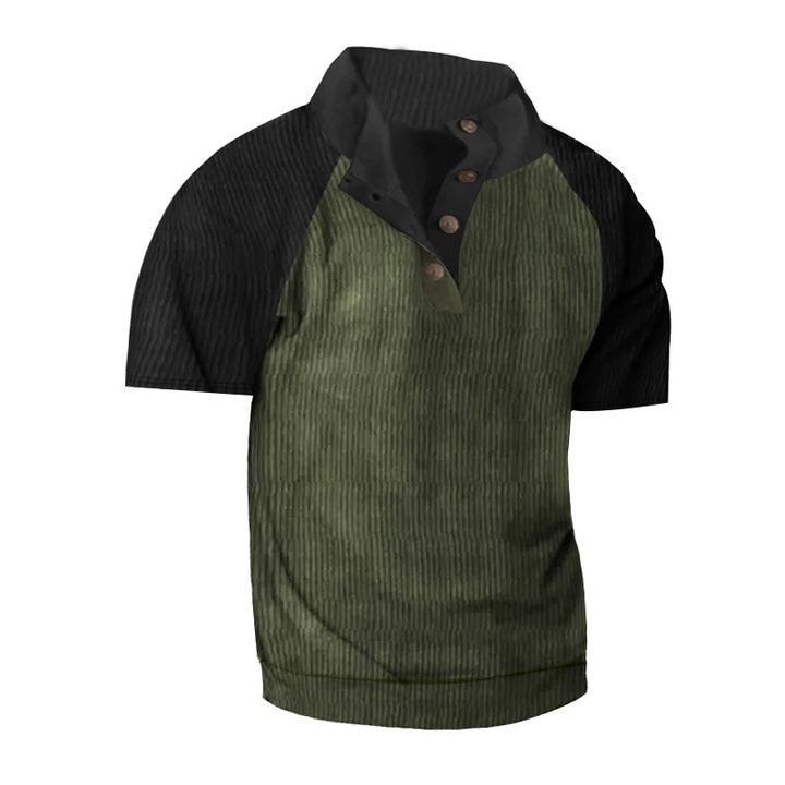 Herre Kortærmet Henley T-shirt med moderne strukturdesign Stilla