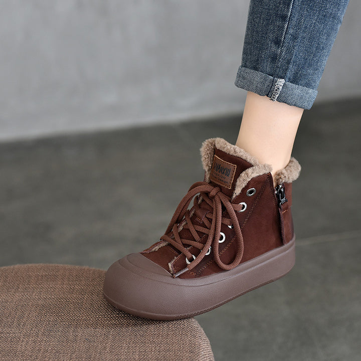 Dame Høj Komfort Sneakers med fæodret indre og praktisk lynlås Stilla