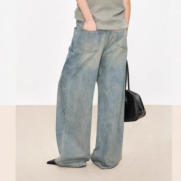 Dame vidde Bootcut-jeans med elastisk bånd og fine detaljer Stilla