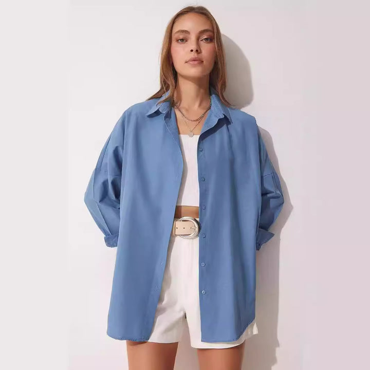 Dame Oversized Bluse med lange ærmer Stilla