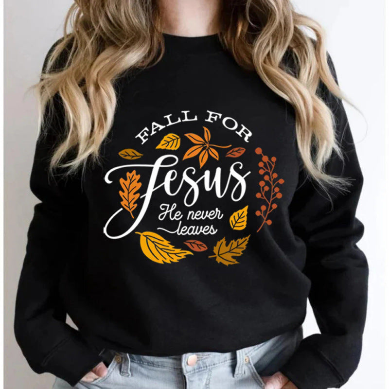 Kvinders sweatshirt med inspirerende botanisk efterårsdesign og behageligt blødt inderfor Stilla