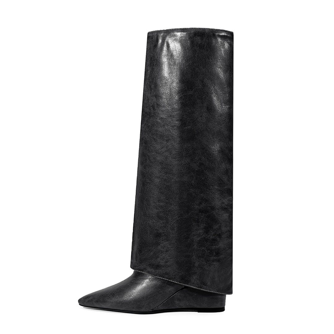 Femme Spitz-tå Højglans Over-the-Knee Støvler Stilla