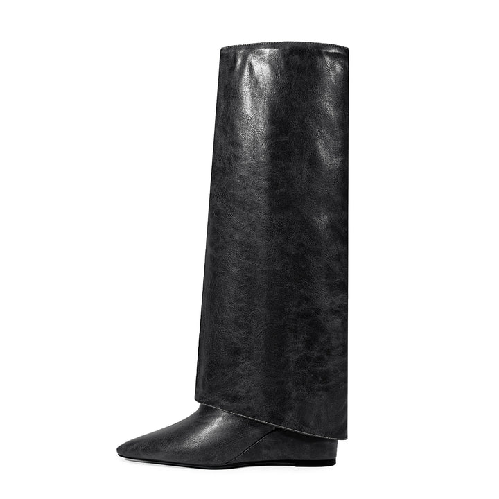 Femme Spitz-tå Højglans Over-the-Knee Støvler Stilla