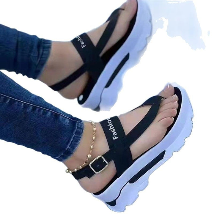 Dame mode plateau-sandaler med justerbart remdesign og skridsikker sål Stilla
