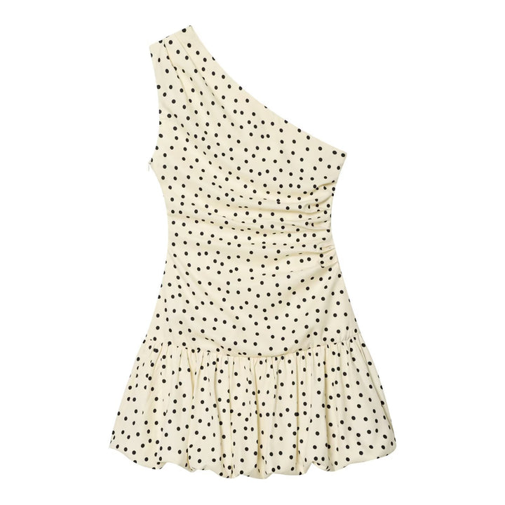 Dame Polka-Dots Minikjole med asymmetrisk udskæring Skovae