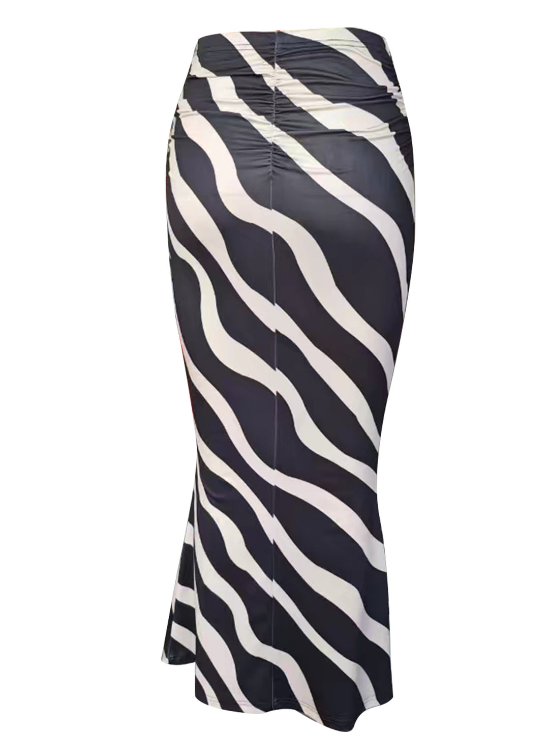 Dame maxiskørt med moderne zebraprint og høj talje Stilla