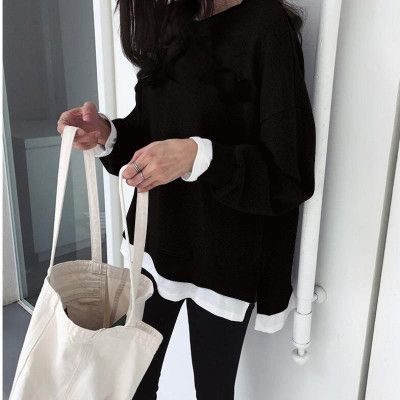 Kvinders afslappede sweatshirt med løs pasform og moderne detaljer